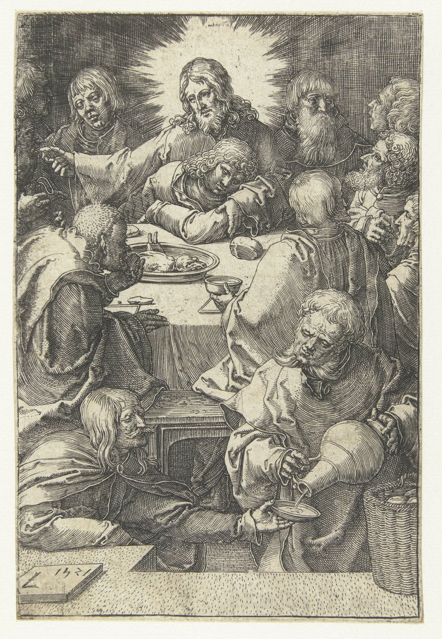 Ostatnia Wieczerza Mała Pasja (tytuł serii) autorstwa Lucas van Leyden