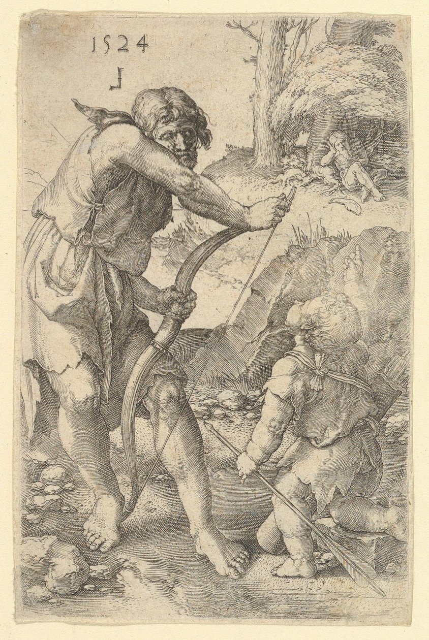 Lamech i Kain, 1524. autorstwa Lucas van Leyden