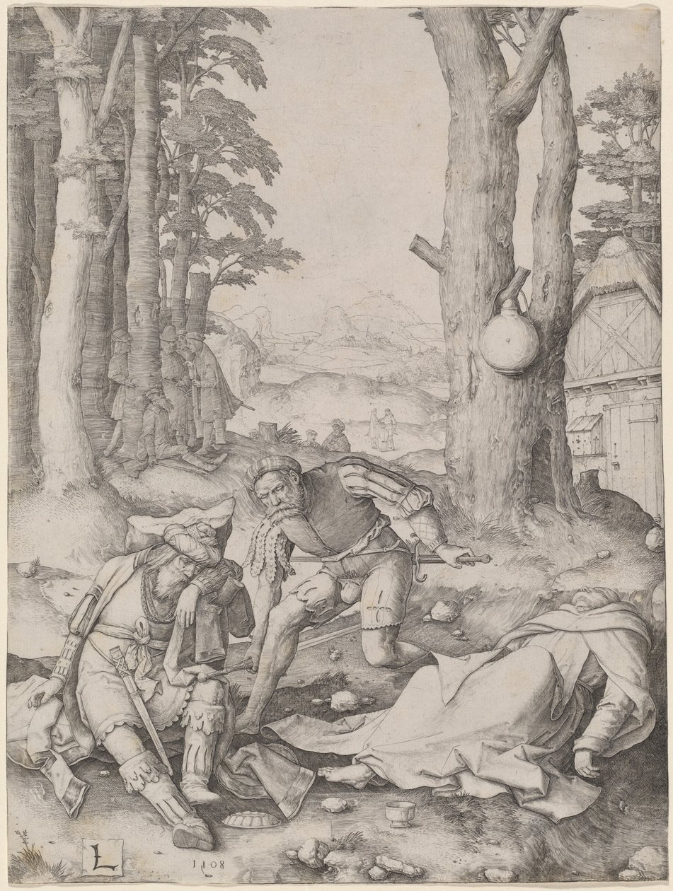 Mahomet i mnich Sergiusz autorstwa Lucas van Leyden