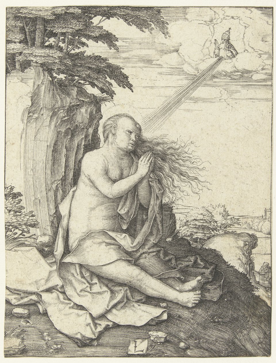 Maria Magdalena na pustyni autorstwa Lucas van Leyden