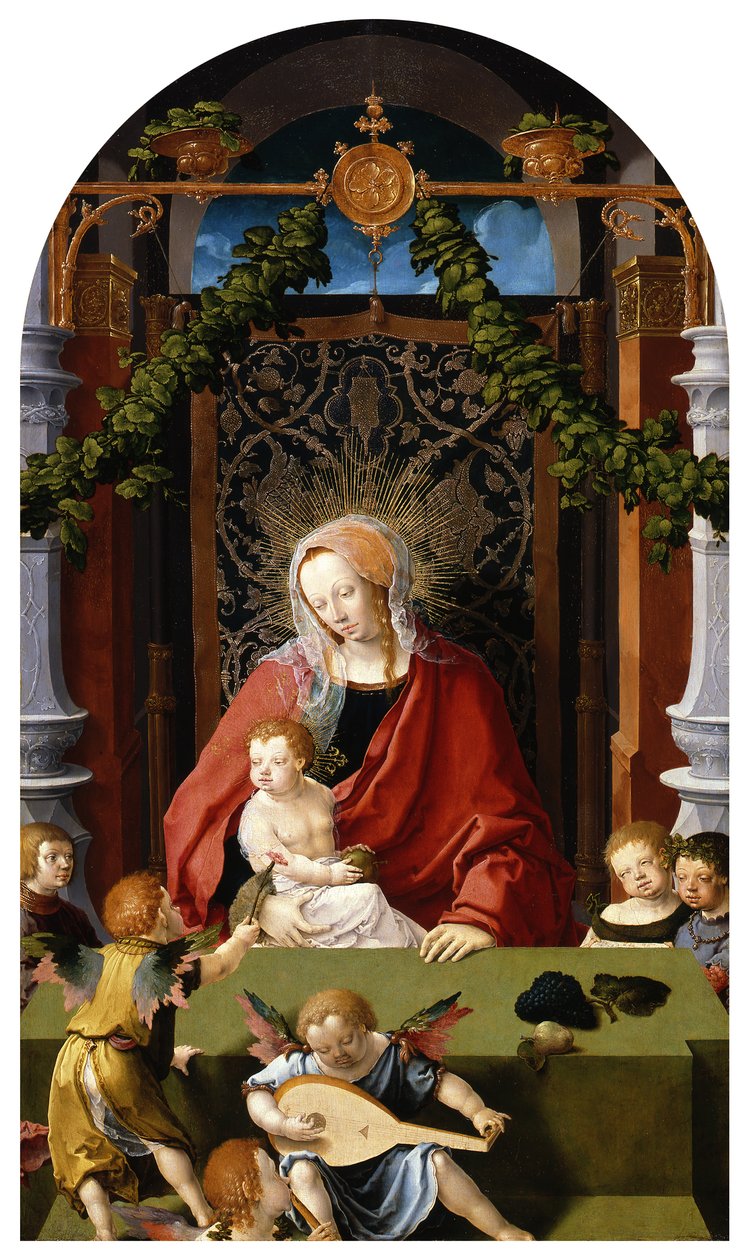 Maria z Dzieciątkiem i aniołami autorstwa Lucas van Leyden
