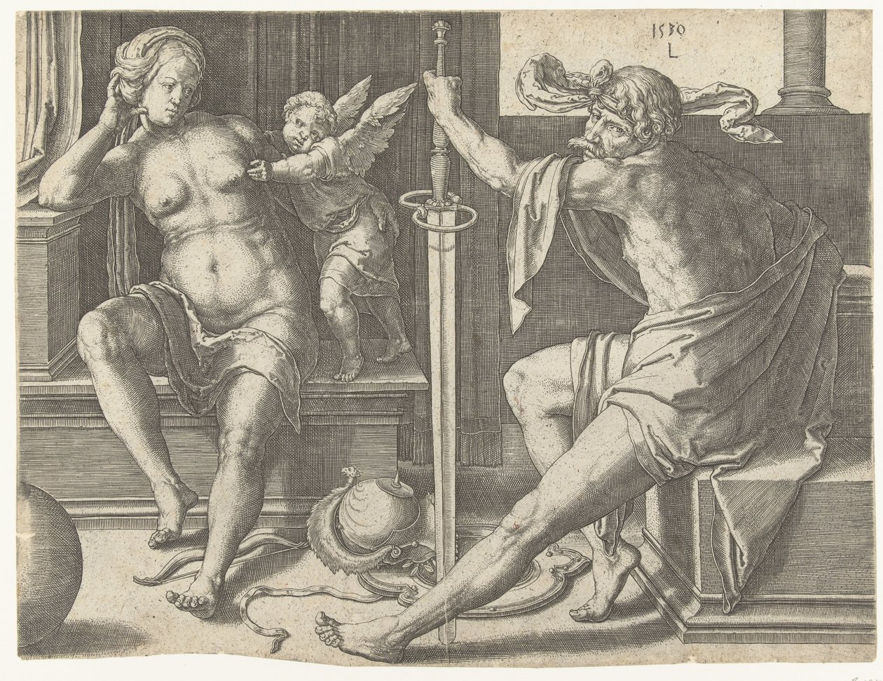 Mars, Wenus w Kupidyna autorstwa Lucas van Leyden