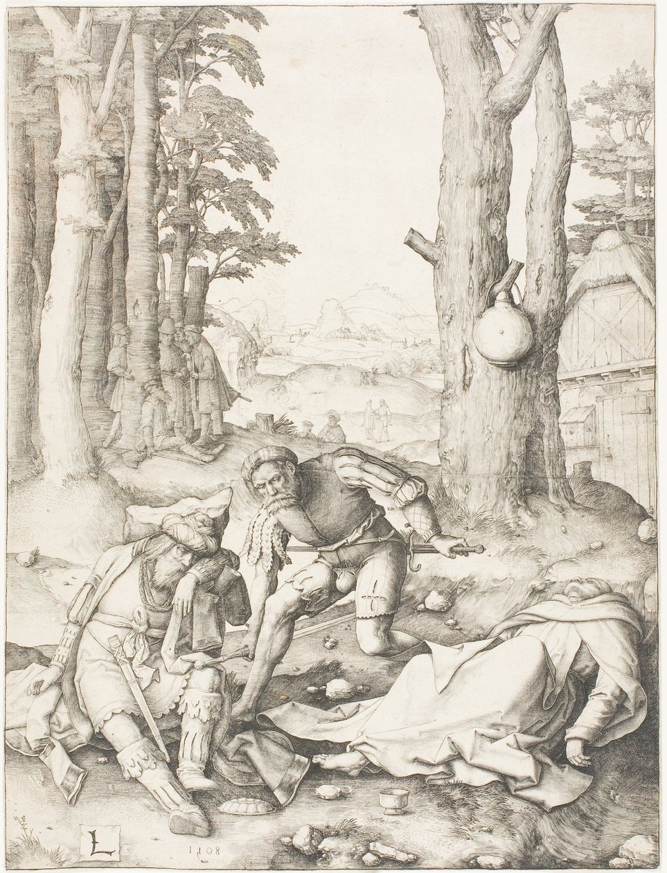 Mahomet i mnich Sergiusz autorstwa Lucas van Leyden