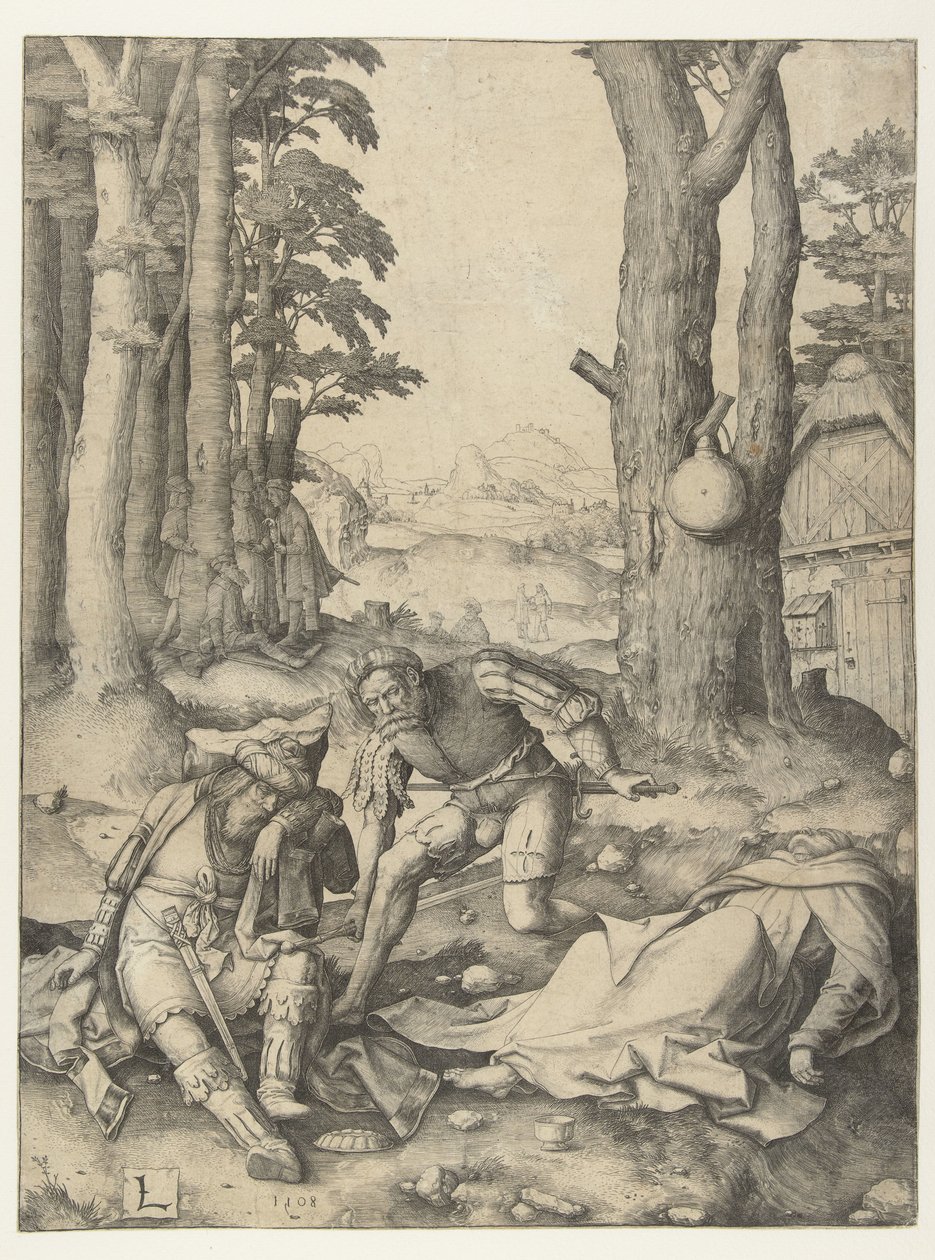 Mahomet i mnich Sergiusz autorstwa Lucas van Leyden