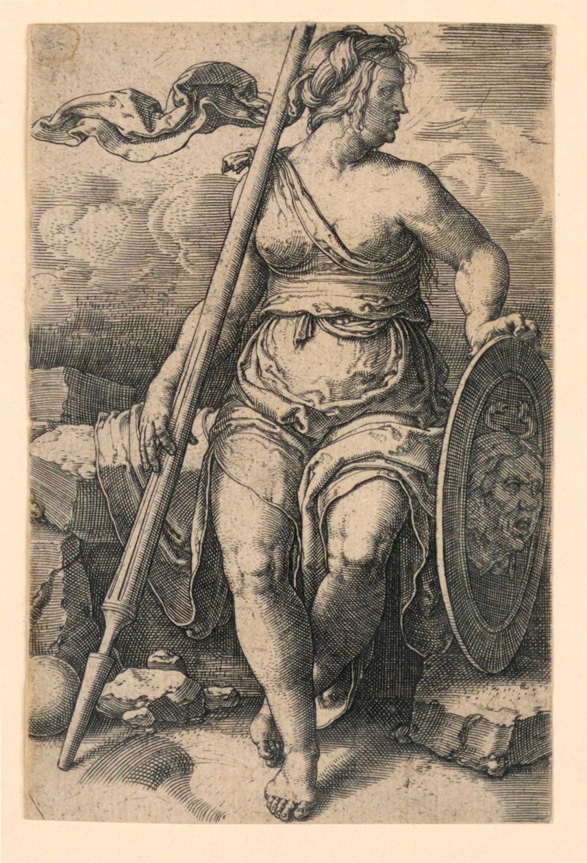 Pallas Atena (Minerwa) autorstwa Lucas van Leyden