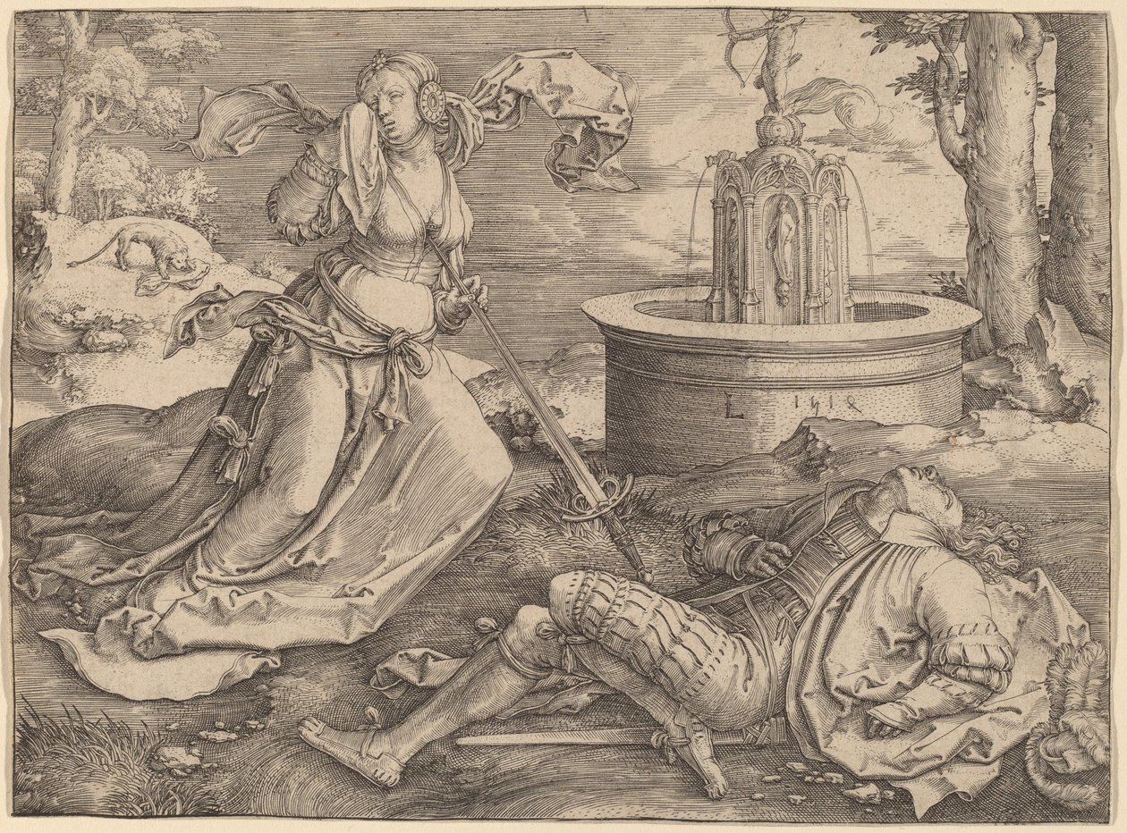 Pyramus i Thisbe autorstwa Lucas van Leyden