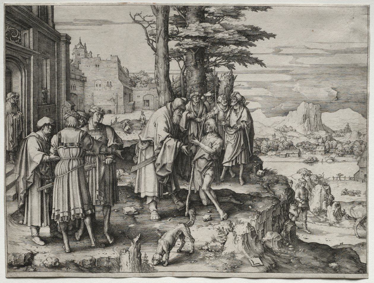 Powrót syna marnotrawnego, c. 1510. autorstwa Lucas van Leyden