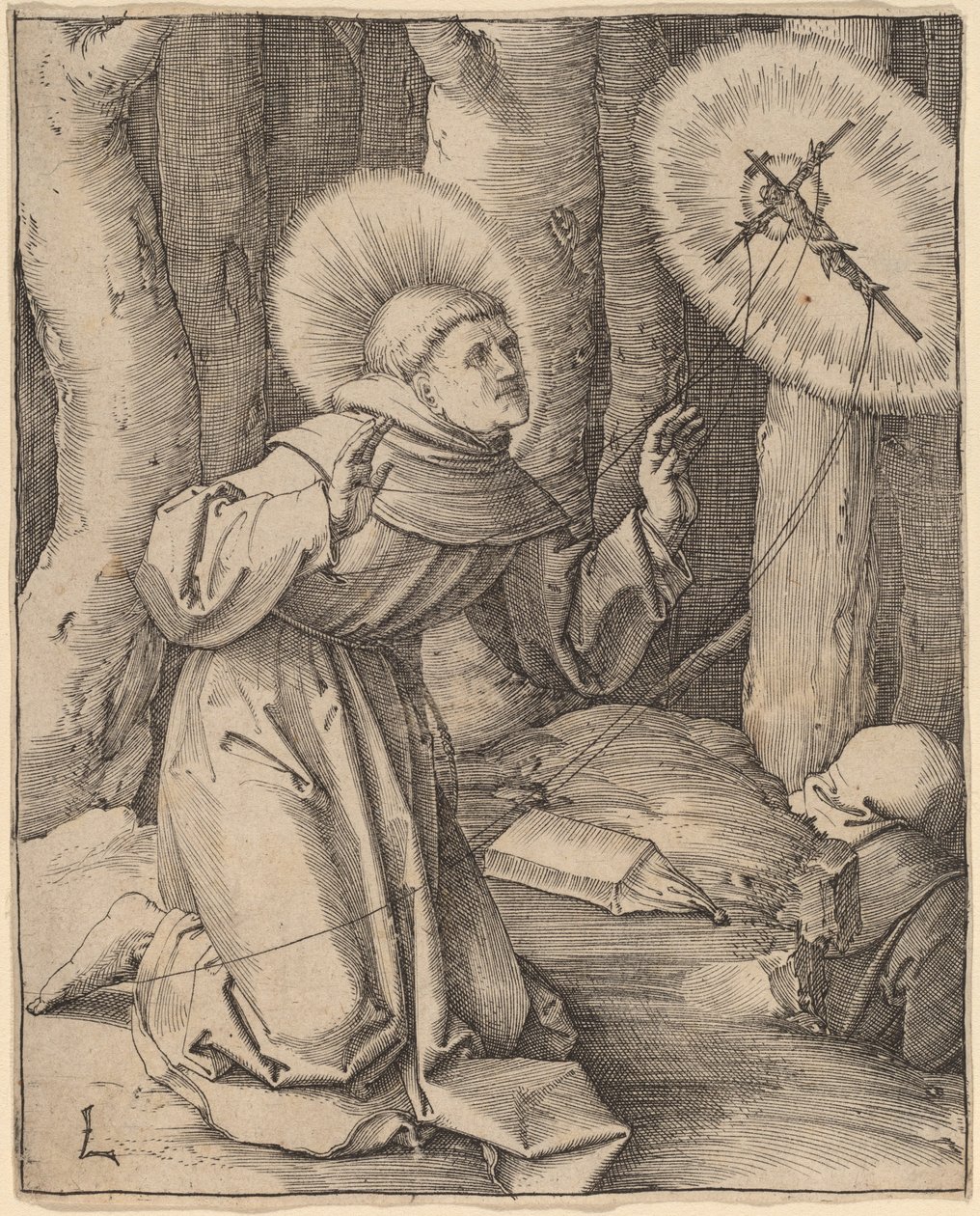 Stygmaty św. Franciszka z Asyżu autorstwa Lucas van Leyden
