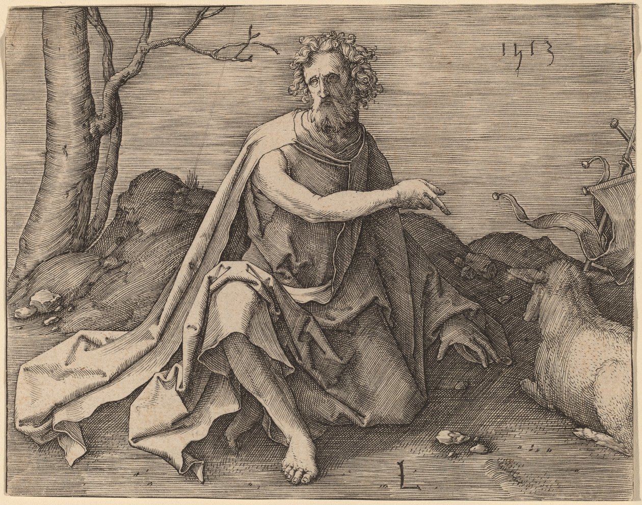 Święty Jan Chrzciciel na pustyni autorstwa Lucas van Leyden