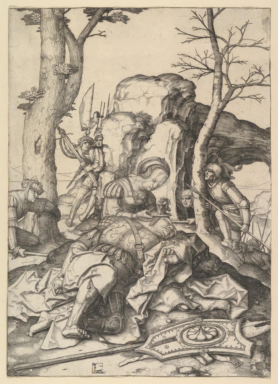 Samson i Dalila, ca. 1507. autorstwa Lucas van Leyden