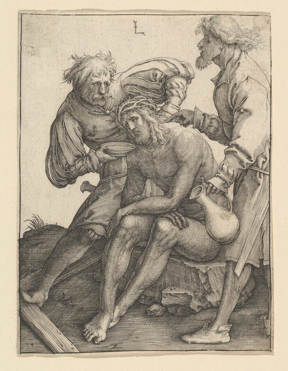 Żołnierze Pijący Chrystusowi, ca. 1512. autorstwa Lucas van Leyden