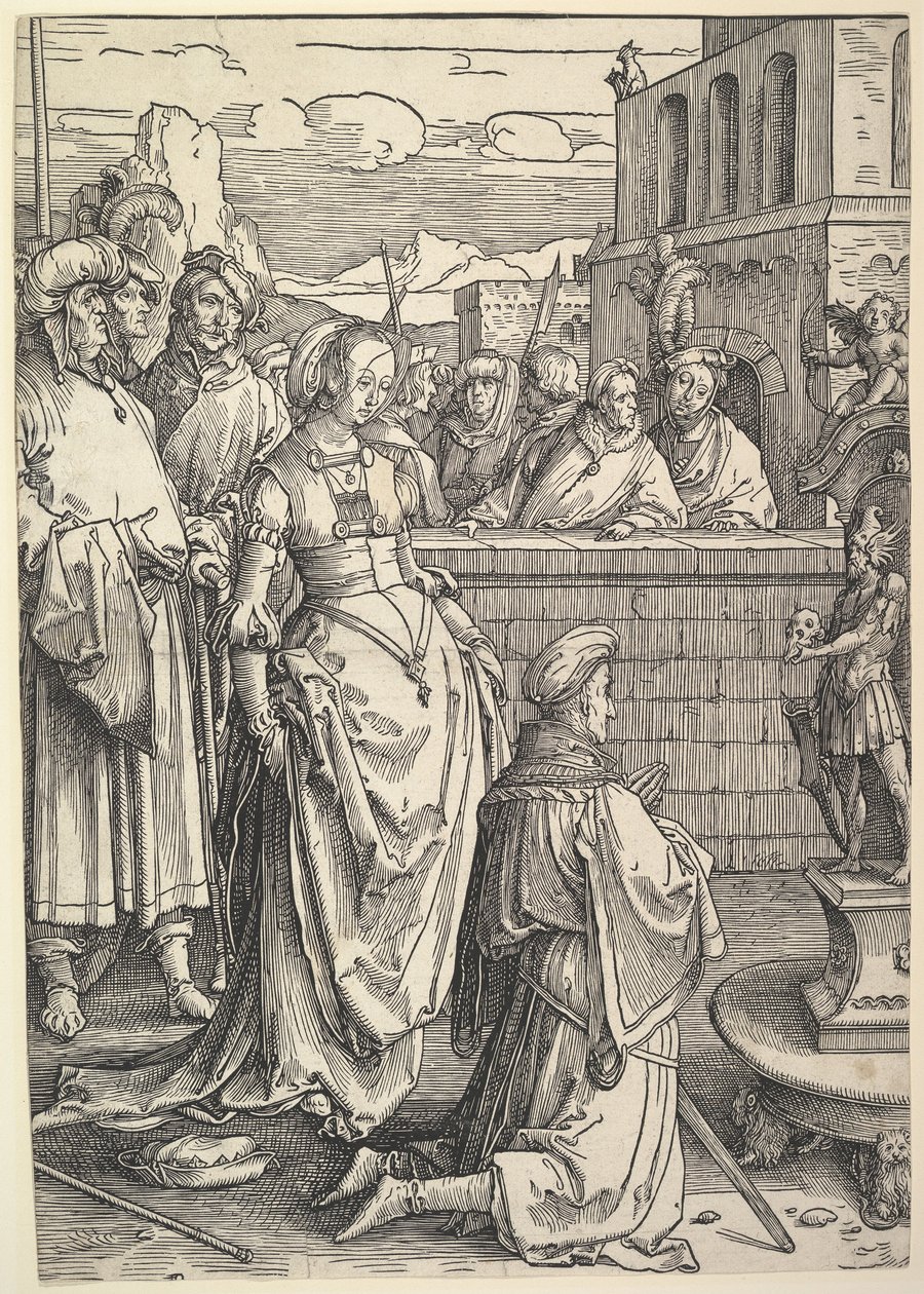 Salomon oddający cześć bożkowi, ca. 1514. autorstwa Lucas van Leyden