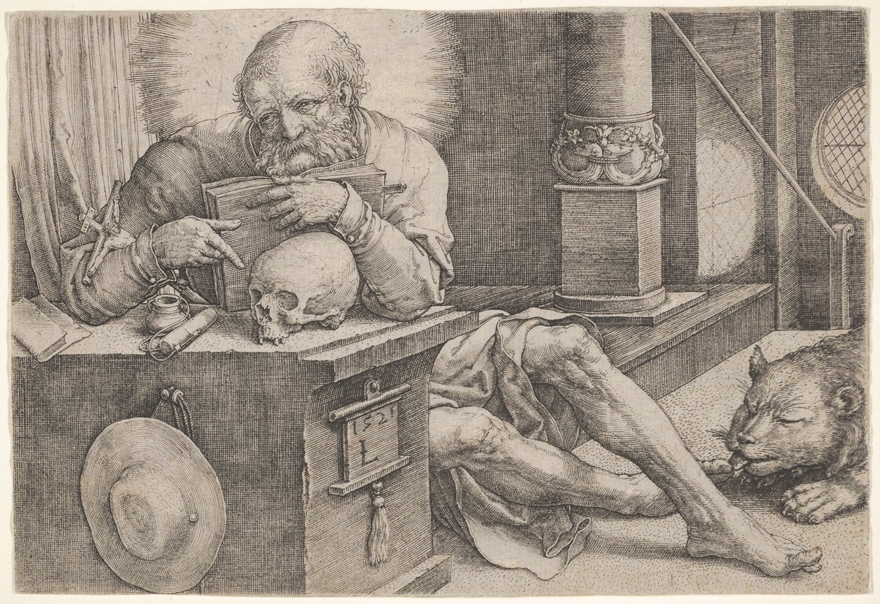 Święty Hieronim autorstwa Lucas van Leyden