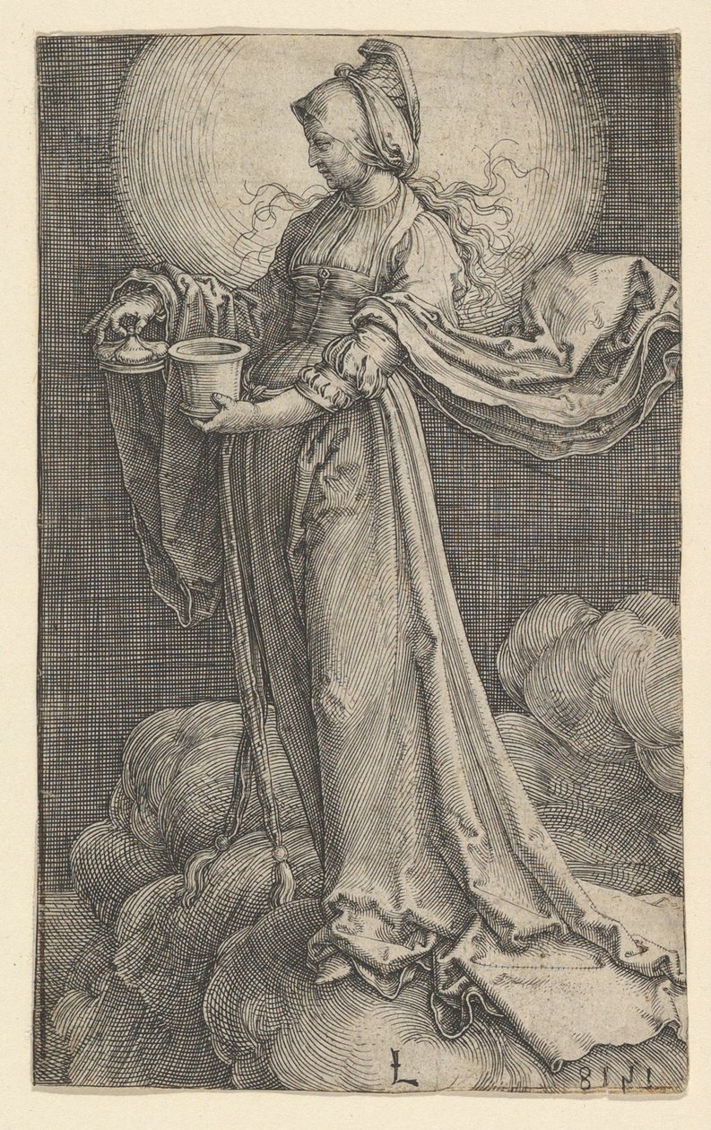 Św. Maria Magdalena na chmurach, 1518. autorstwa Lucas van Leyden