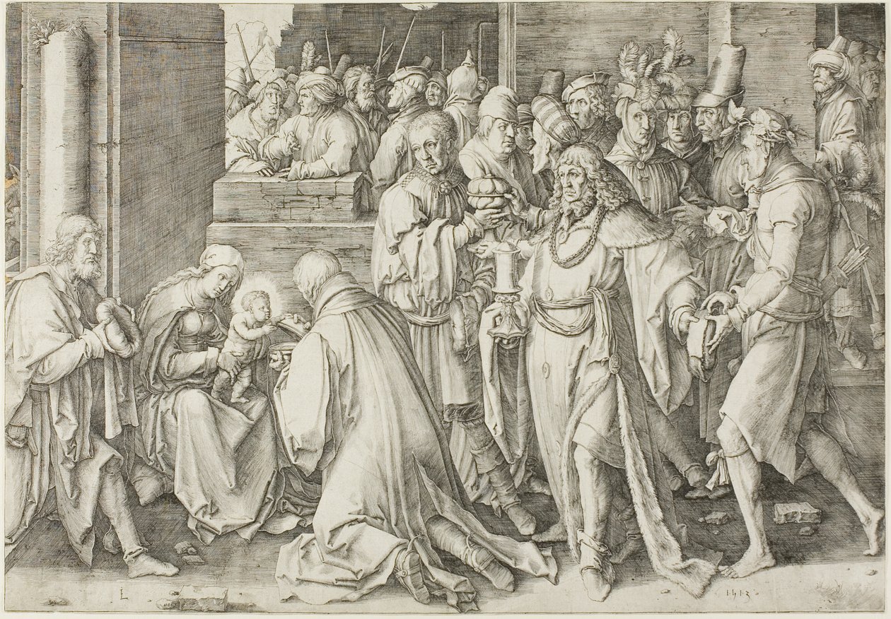 Pokłon Trzech Króli autorstwa Lucas van Leyden