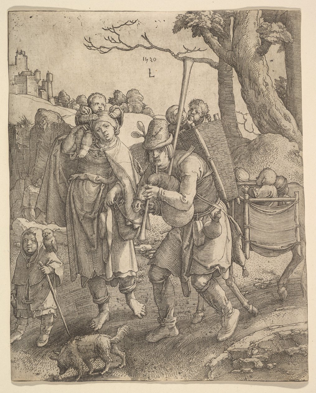 Żebracy Eulenspiegel, 1520. autorstwa Lucas van Leyden
