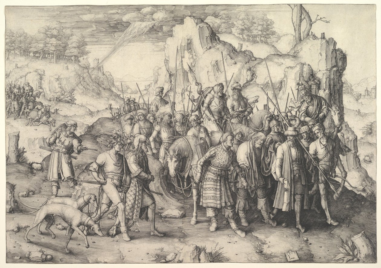 Nawrócenie św. Pawła, 1509. autorstwa Lucas van Leyden