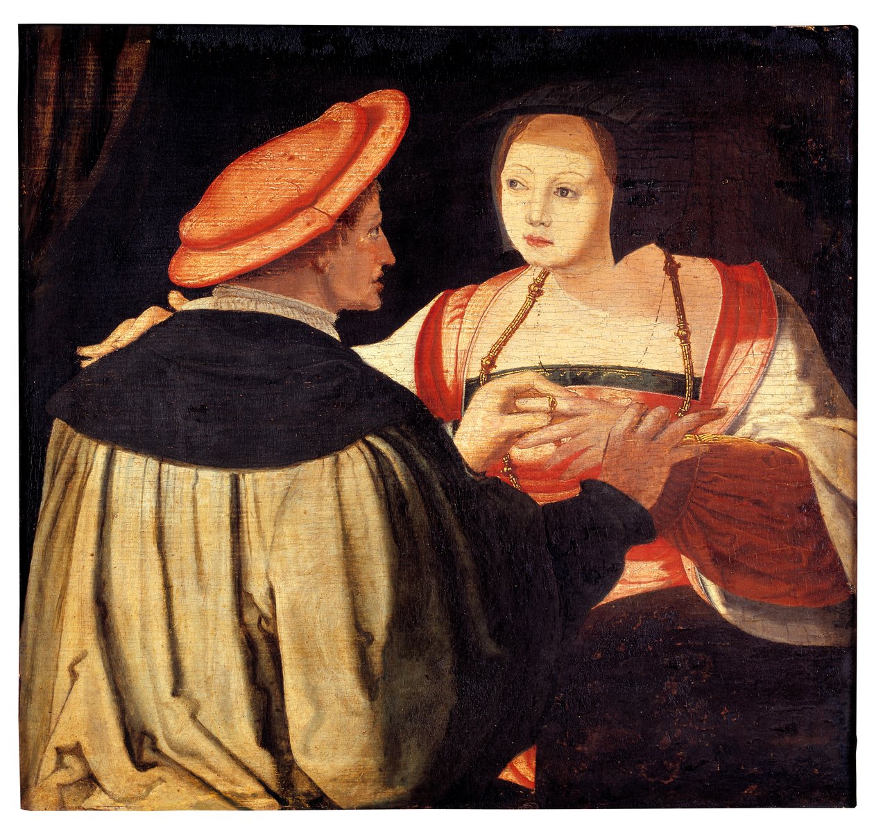 Zaręczyny (olej na desce) autorstwa Lucas van Leyden