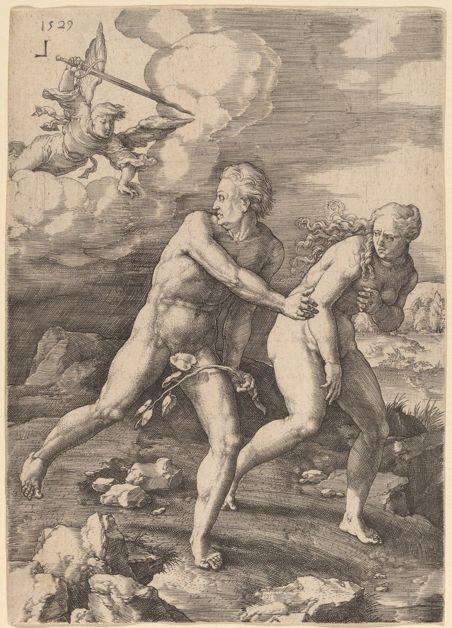 Wypędzenie z raju autorstwa Lucas van Leyden