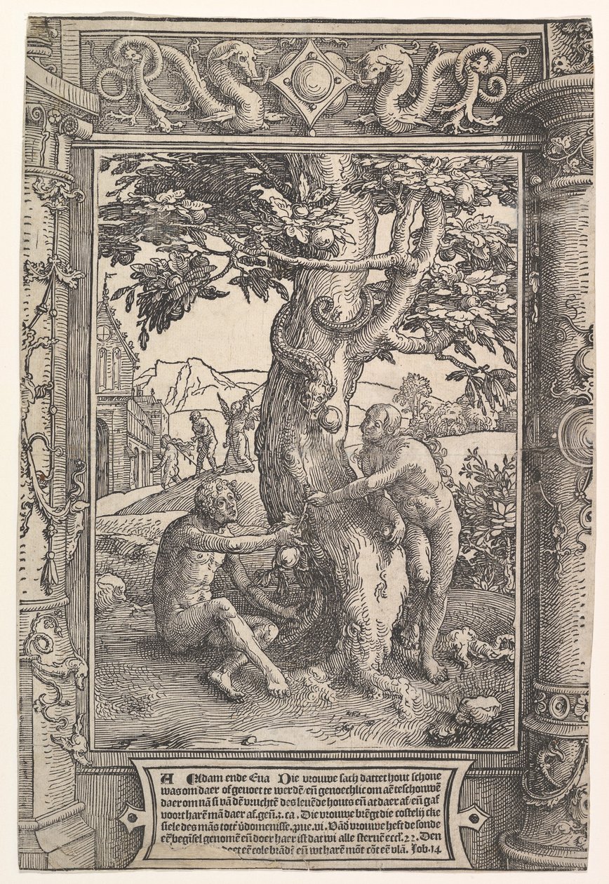 Upadek człowieka, ca. 1517. autorstwa Lucas van Leyden