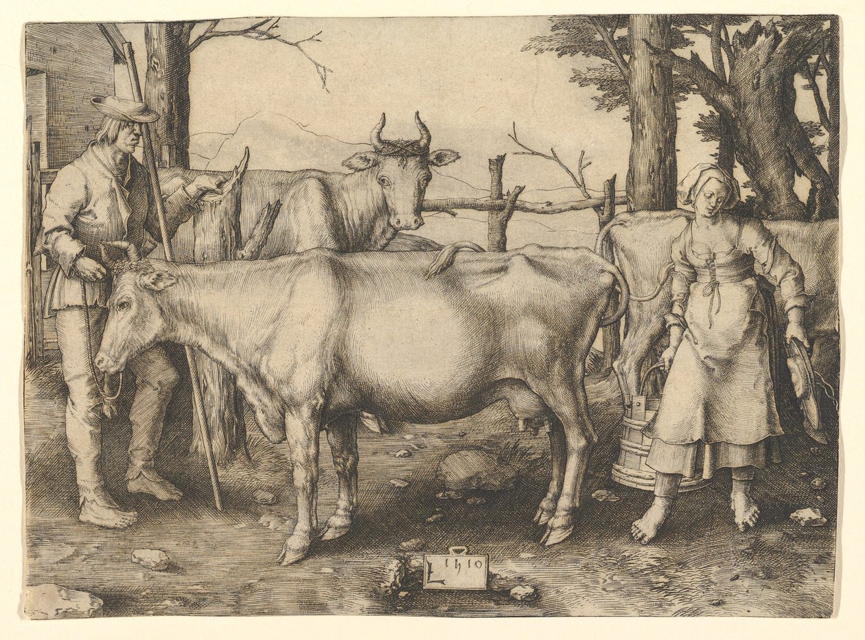 Mleczarka, 1510. autorstwa Lucas van Leyden