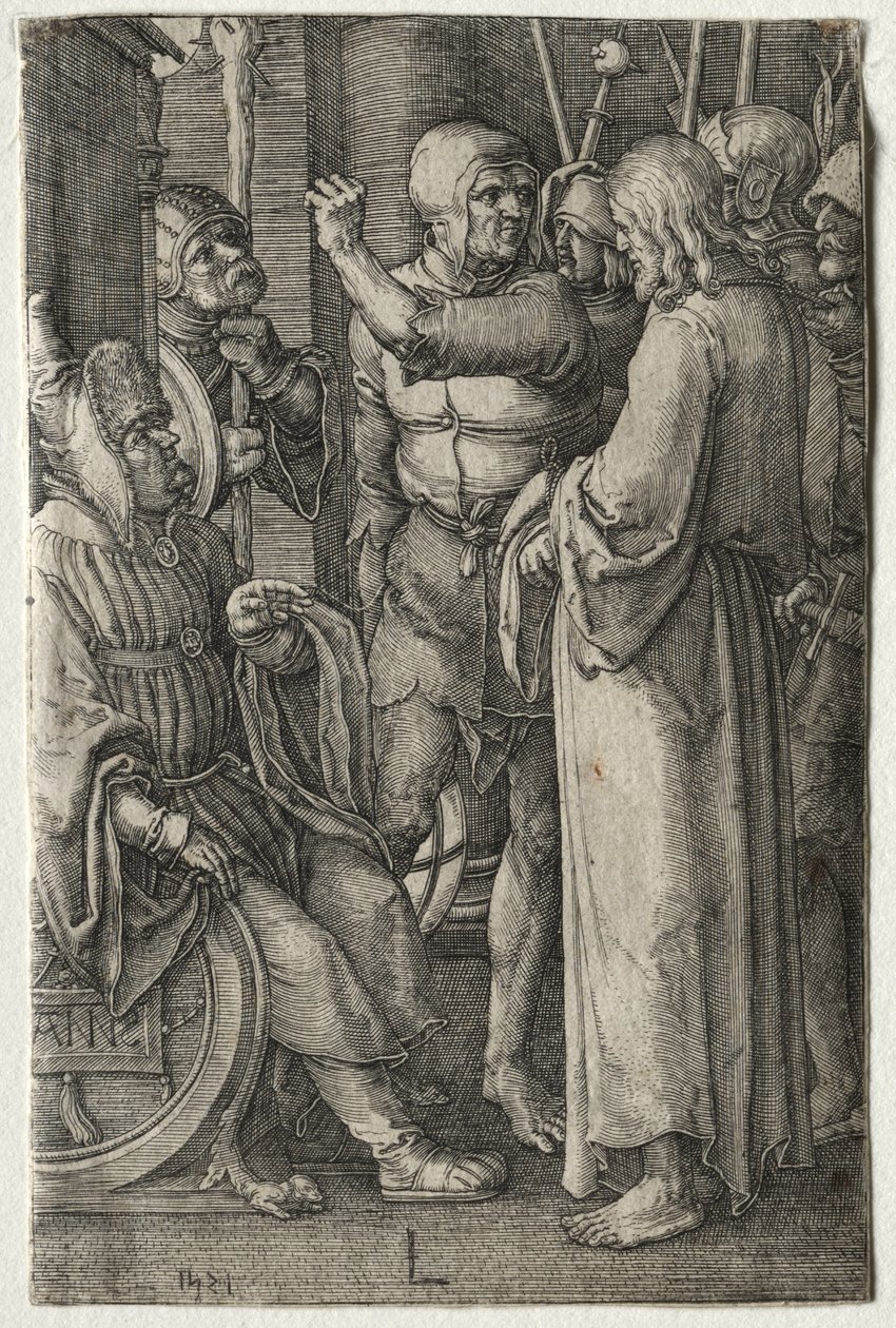 Pasja: Chrystus przed Najwyższym Kapłanem autorstwa Lucas van Leyden