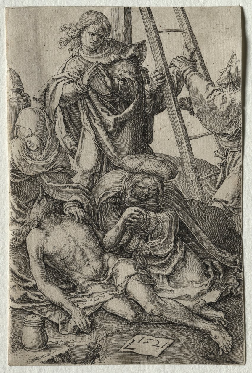Pasja: Zejście z Krzyża, 1521. autorstwa Lucas van Leyden