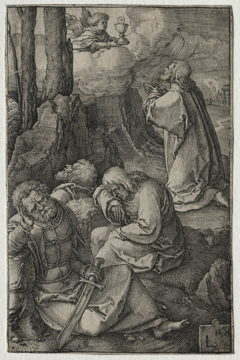 Pasja: Agonia w ogrodzie, 1521. autorstwa Lucas van Leyden