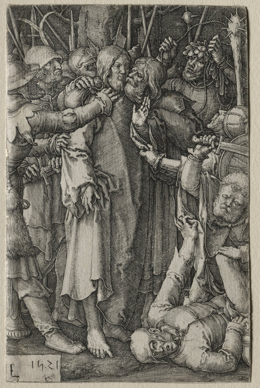 Pasja: Pojmanie Jezusa, 1521. autorstwa Lucas van Leyden
