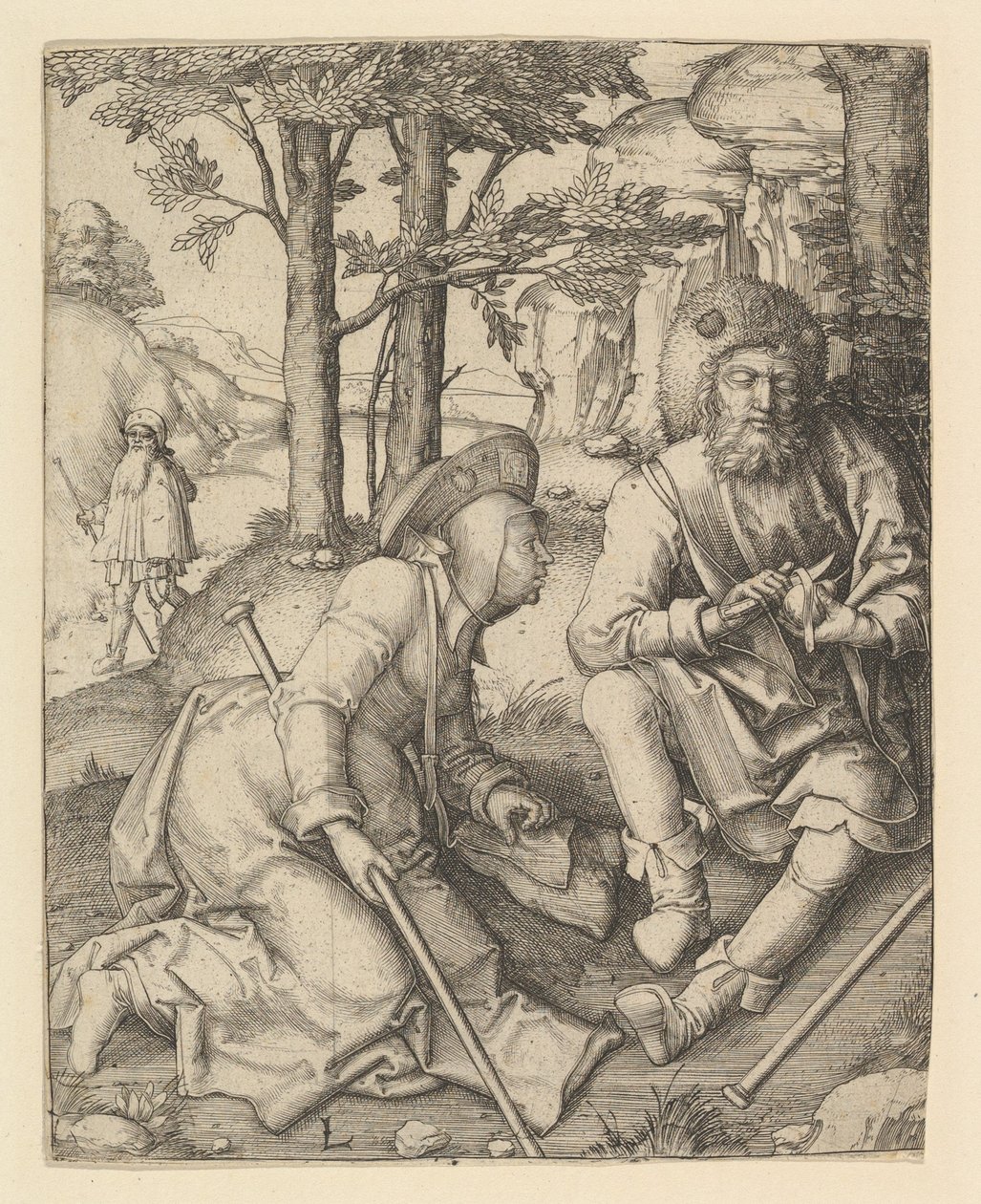 Pielgrzymi, ca. 1508. autorstwa Lucas van Leyden
