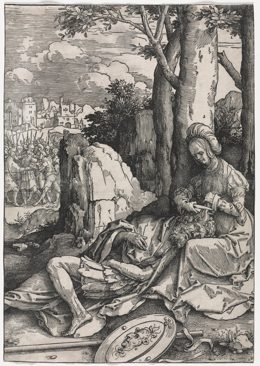 Siła kobiet: Samson i Dalila, c. 1512. autorstwa Lucas van Leyden