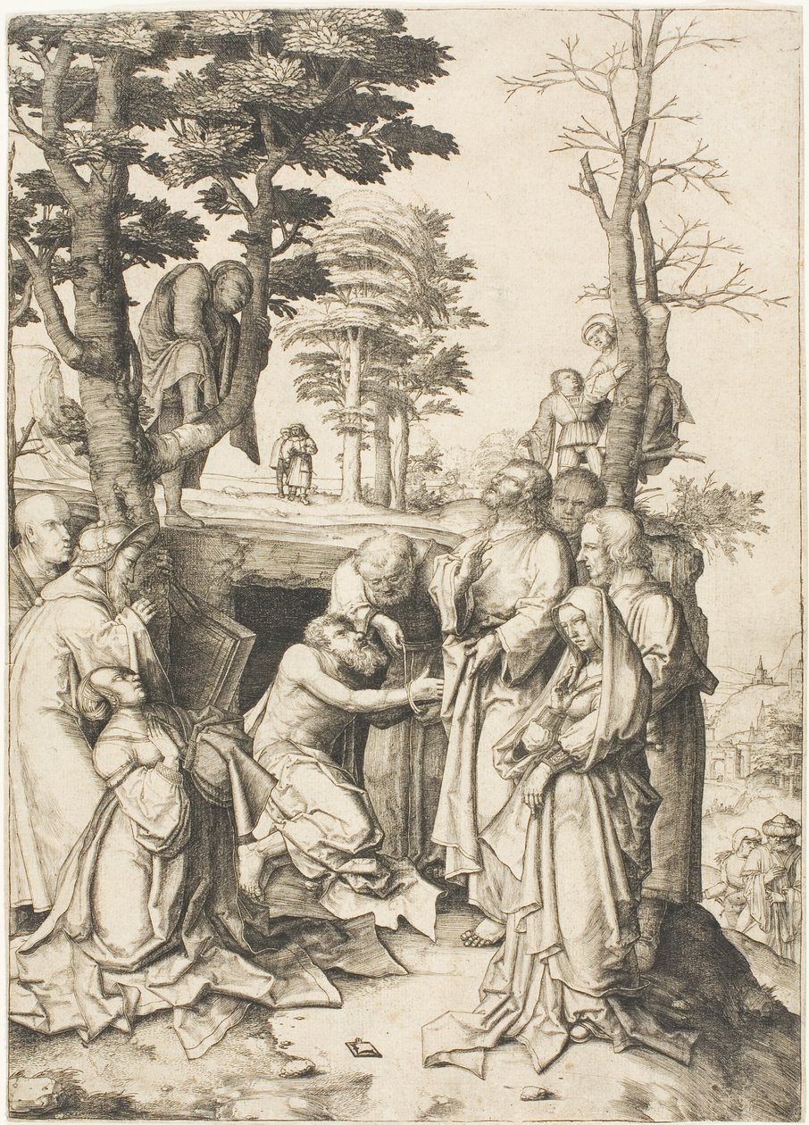 Wskrzeszenie Łazarza autorstwa Lucas van Leyden