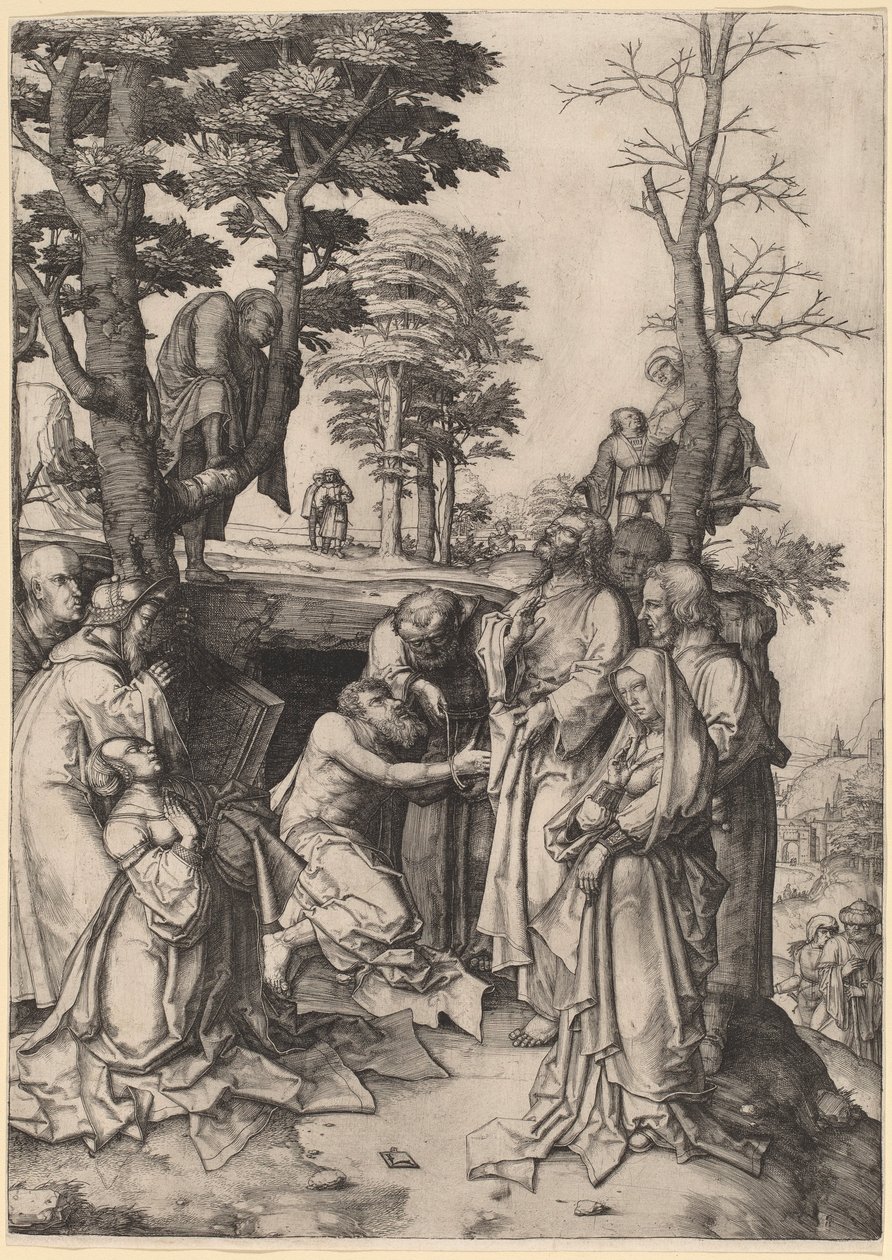 Wskrzeszenie Łazarza autorstwa Lucas van Leyden