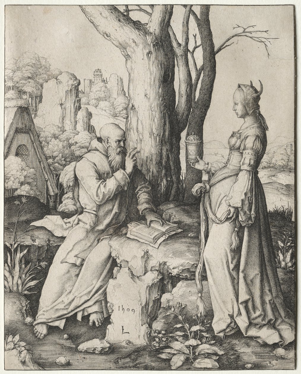 Kuszenie św. Antoniego autorstwa Lucas van Leyden