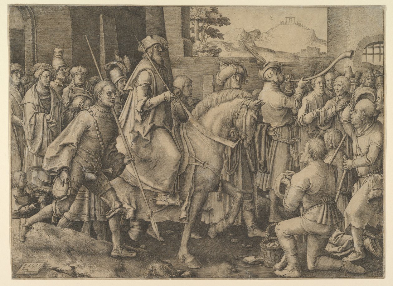 Triumf Mardocheusza, 1515. autorstwa Lucas van Leyden