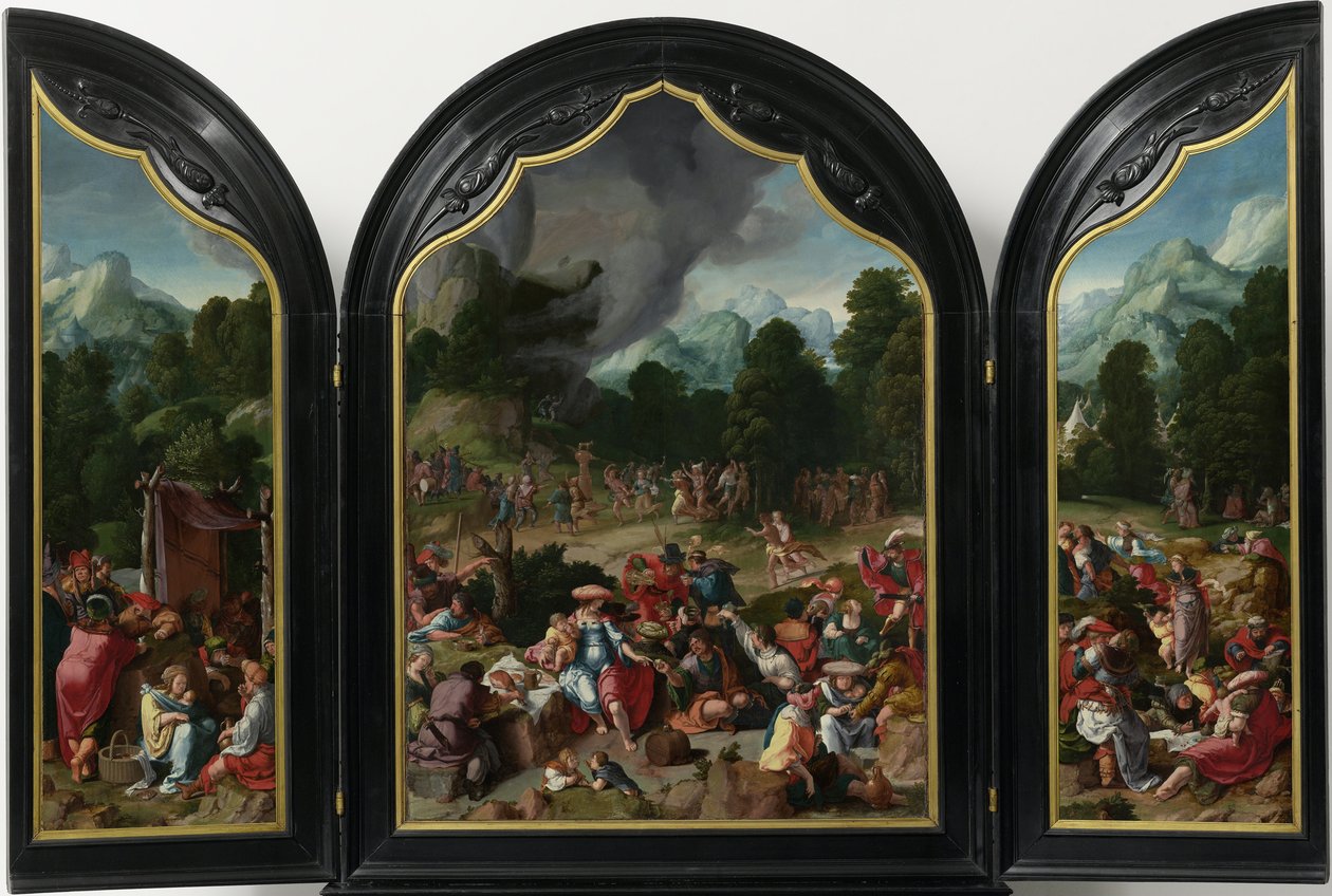 Tryptyk z Adoracją Złotego Cielca autorstwa Lucas van Leyden