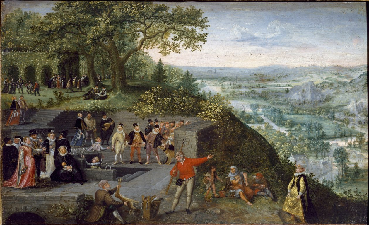 Cesarz Rudolf II na kuracji pitnej (olej na płótnie, ok. 1593) autorstwa Lucas van Valckenborch
