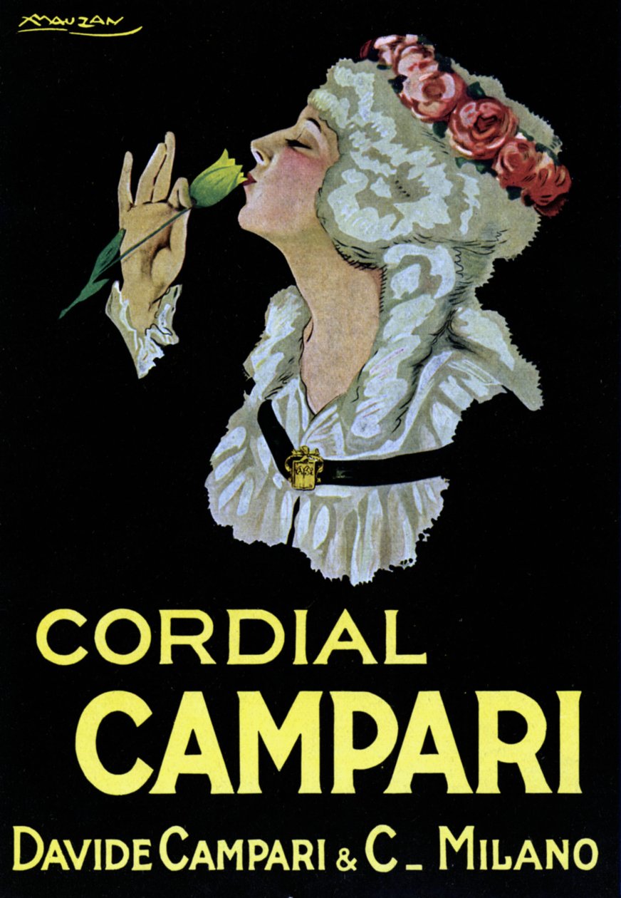 Plakat reklamowy Cordial Campari. Davide Campari i C. Milano 1921 (ilustracja) autorstwa Luciano Achille Mauzan