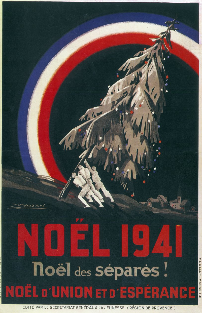 Plakat na Boże Narodzenie więźniów, Francja autorstwa Luciano Achille Mauzan