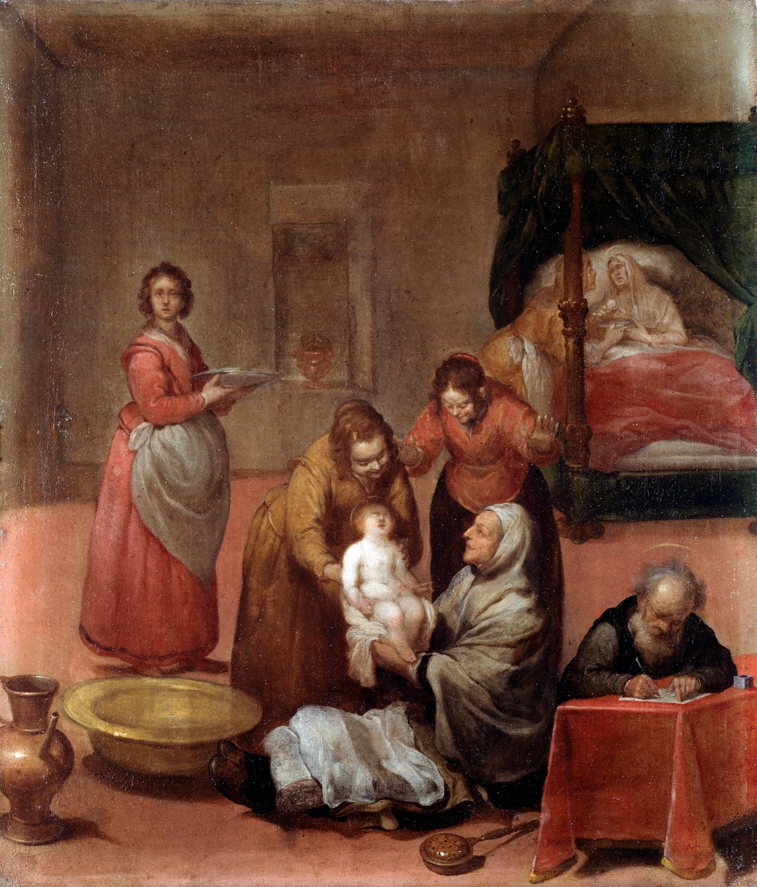 Narodziny Jana Chrzciciela Obraz Luciano Borzone (1590-1645) XVII-wieczne Musei di Strada Nuova (ex Palazzo Bianco) Genes autorstwa Luciano Borzone
