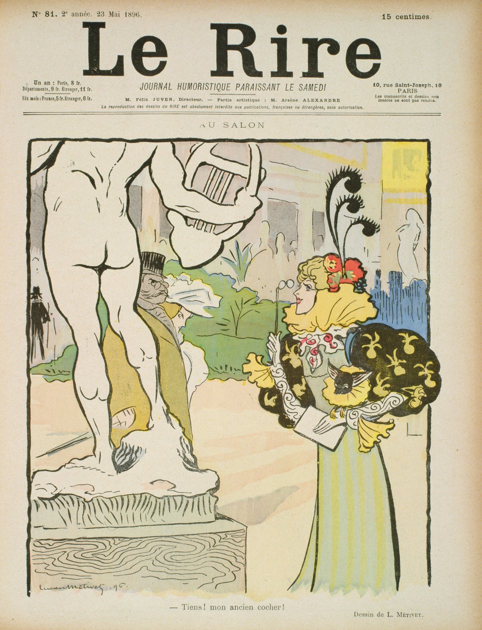 Na Wystawie Rzeźby, okładka „Le Rire”, 23 maja 1896 r. autorstwa Lucien Metivet