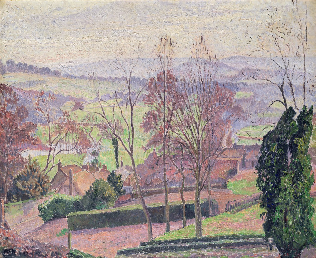 Lutowy poranek, East Knoyle, 1917 autorstwa Lucien Pissarro