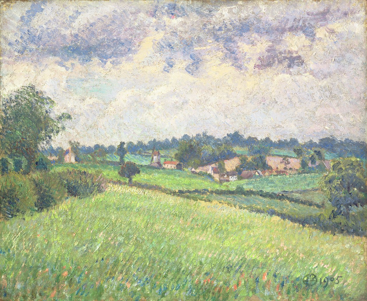 Szara pogoda, Finchingfield, 1905 autorstwa Lucien Pissarro