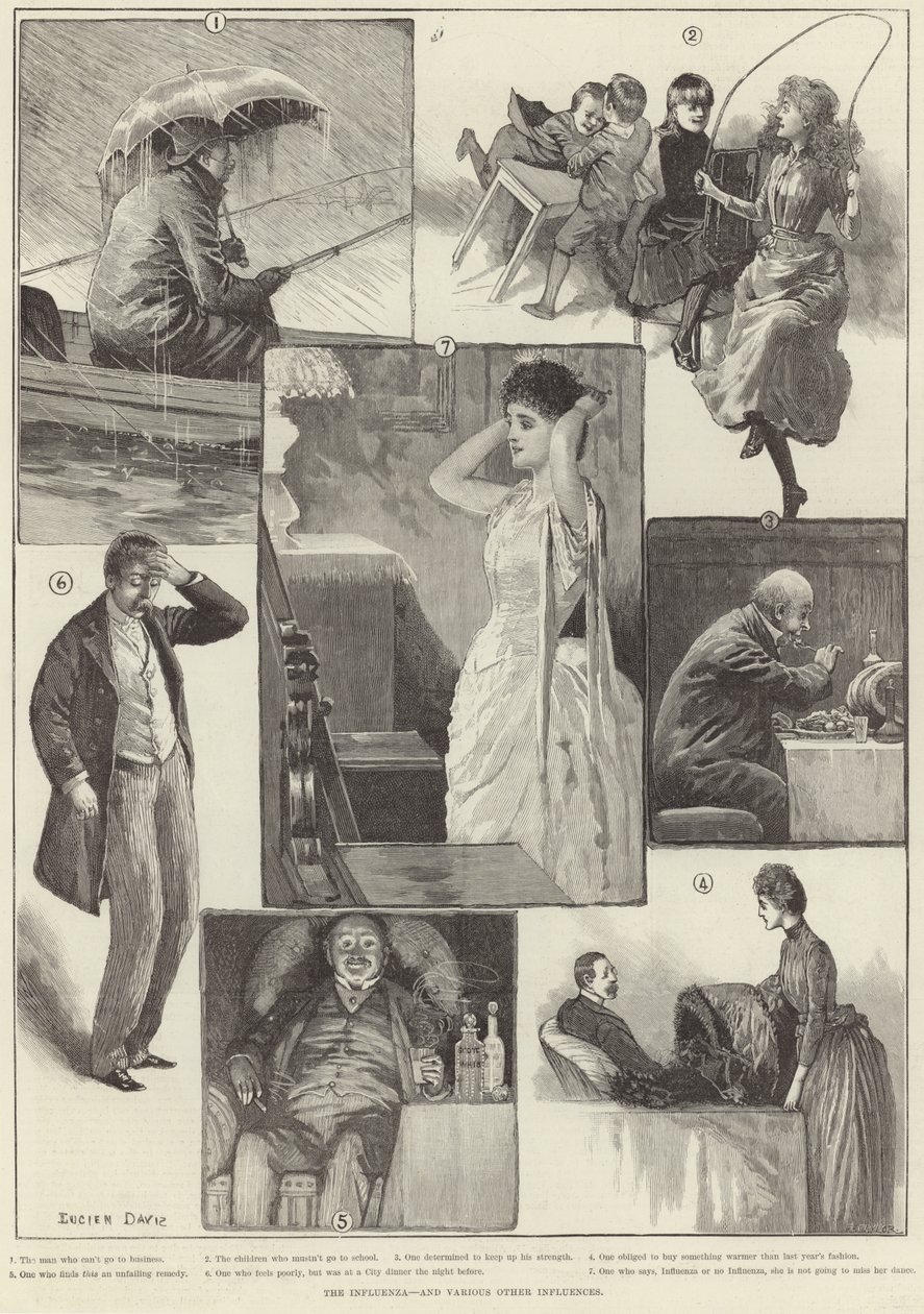 Grypa (rycina) autorstwa Lucien Davis