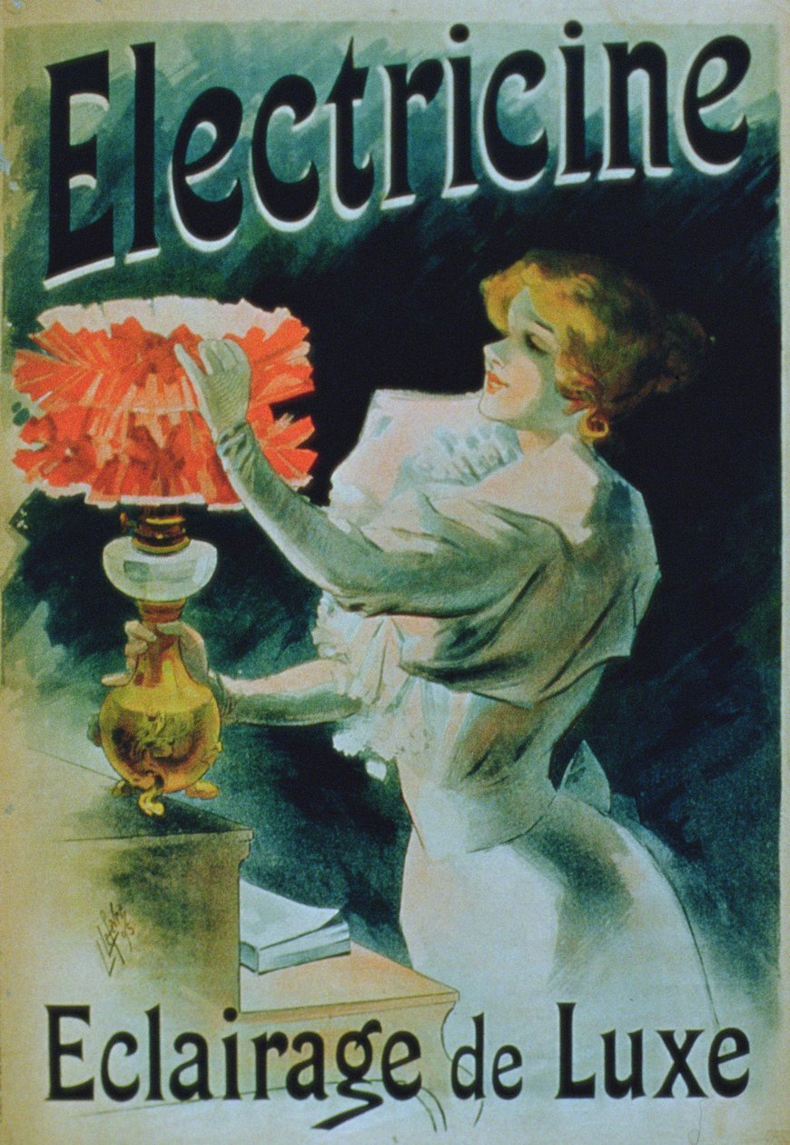 Plakat reklamujący luksusowe oświetlenie „Elektryka” autorstwa Lucien Lefevre
