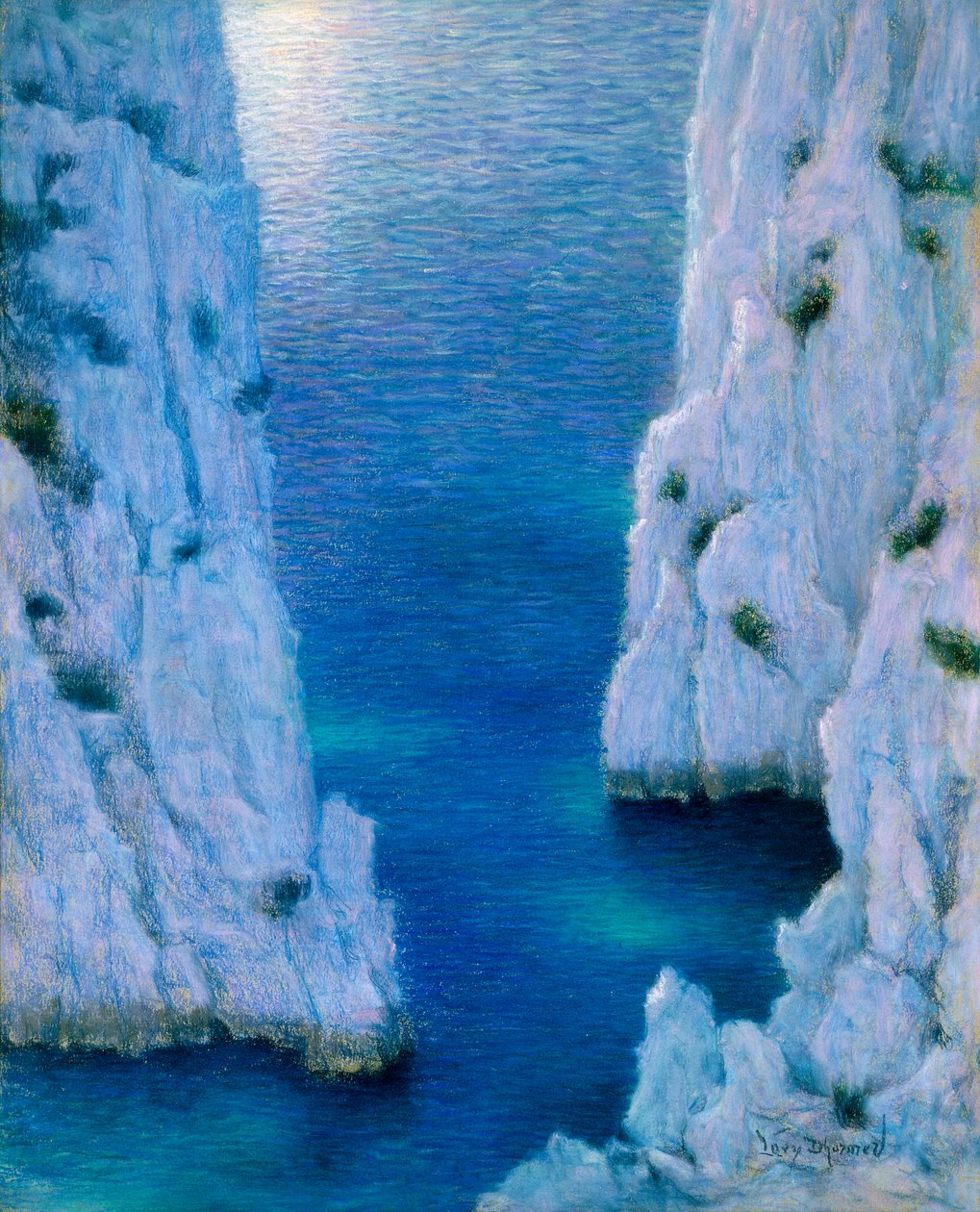 La Calanque, ok. 1936 (pastel na papierze) autorstwa Lucien Levy Dhurmer