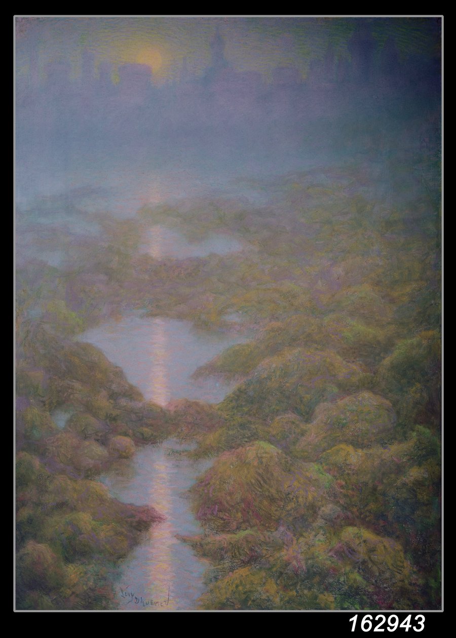 Moja matka, wieczór z widokiem na Ys (pastel na papierze) autorstwa Lucien Levy Dhurmer