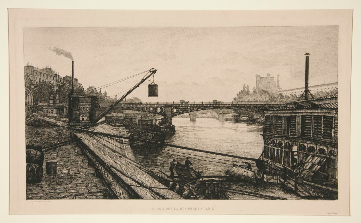 Pont des Saints-Peres w Paryżu autorstwa Lucien Marcelin Gautier