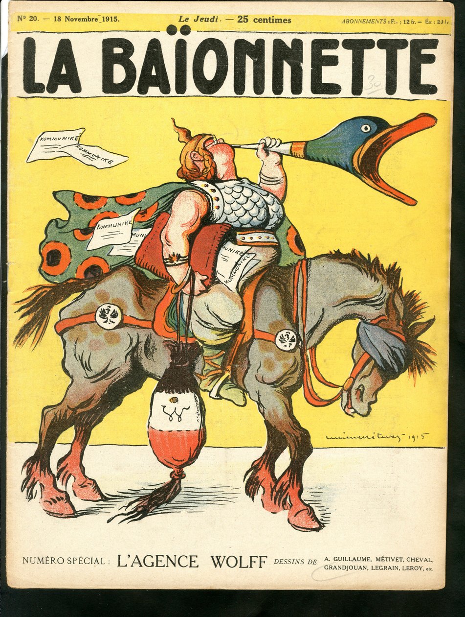 Okładka „La Baionnette”, Satyryczna w kolorze autorstwa Lucien Metivet