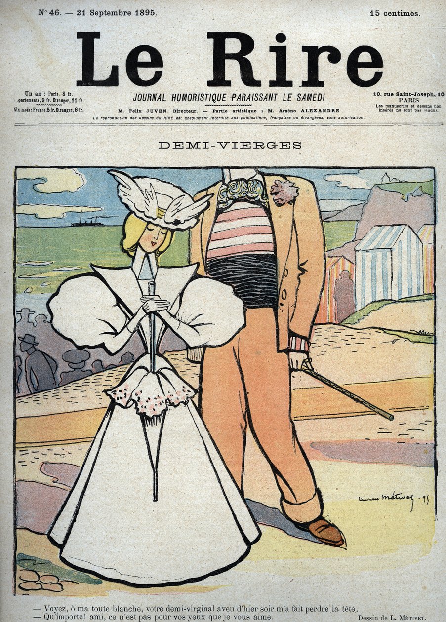 Pół dziewice (pół dziewica) - rysunek Luciena Marie Francois Metivet (1863-1930) do śmiechu z 21 września autorstwa Lucien Metivet